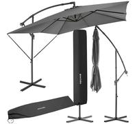 Parasol - TECTAKE - Parasol APOLLON avec manivelle et inclinaison réglable en continu, housse incluse, 2,5 x 2,5 m - Gris clair