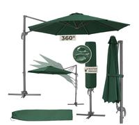 PARASOL - TECTAKE - Parasol DARIA 6 niveaux d'inclinaison réglables Ø 300 cm Protection UV 50+ Housse de protection incluse - Vert