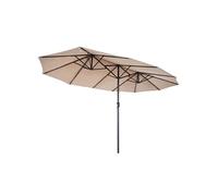 Parasol terrasse KZ GARDEN double 4.50 x 2.65 x h2.4m Beige Taupe Aluminium Toile polyester