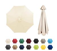 Parasol Umbrella Replacement Cover 6/8 Arms Garden Canopy Beige(Beige,8 Ribs 2.7 M/8.9ft)