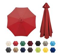 Parasol Umbrella Replacement Cover 6/8 Arms Garden Canopy Beige(Bright Red,6 Ribs 3.0M/9.9ft)