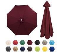 Parasol Umbrella Replacement Cover 6/8 Arms Garden Canopy Beige(Burgundy,8 Ribs 2.7 M/8.9ft)