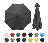 Parasol Umbrella Replacement Cover 6/8 Arms Garden Canopy Beige(Grey,6 Ribs 3.0M/9.9ft)
