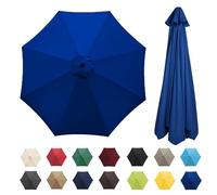 Parasol Umbrella Replacement Cover 6/8 Arms Garden Canopy Beige(Royal Blue,6 Ribs 3.0M/9.9ft)