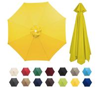 Parasol Umbrella Replacement Cover 6/8 Arms Garden Canopy Beige(Yellow,6 Ribs 3.0M/9.9ft)
