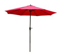 Parasol Umbrella WineRed 9ft Market Table Umbrellas with Polyester Canopy, Waterproof Patio Umbrella for Beach Porch Lawn, 8 Sturdy Iron Ribs