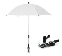 Parasol universel pour poussette, protection UV 50+, parapluie pour poussette avec pince universelle réglable, 75 cm de diamètre, pour tubes ronds et ovales, blanc