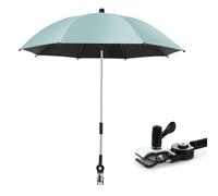 Parasol universel pour poussette - Protection UV 50+ - Protection solaire - Parapluie pour poussette avec pince universelle réglable - 75 cm de diamètre - Pour tubes ronds et ovales - Vert