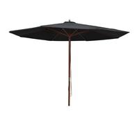 Parasol - VIDAXL - 47138 - Noir - 350 x 240 cm - Mât en Bois - Pliable