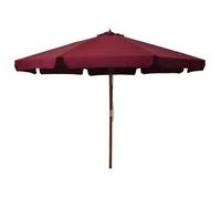 Vidaxl Parasol Avec Mât En Bois 330 Cm Bordeaux