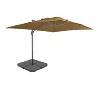 Parasol - vidaXL - Taupe - Aluminium - Résistant aux UV - Base portable Gris G