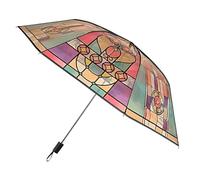 Parasol Vintage Transparent - 100 X 54 Cm Verre-carrément En Vitrail Vintage Umbrella | Vntage Esthétique Du Vent Pour Les Femmes | Accessoire Élégant Pour La Plage, Le Patio, La Photographie, La Marc