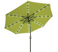 Parasols 2.5M Crank Solar Light Umbrella Market Patio Outdoor LED Umbrellas Self Charging LED Garden Umbrella (Color : Green)