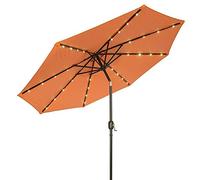 Parasols 2.5M Crank Solar Light Umbrella Market Patio Outdoor LED Umbrellas Self Charging LED Garden Umbrella (Color : Color)