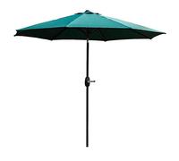 Parasols 2,7 m de extérieur Umbrel UV70 +, manivelle Inclinaison, Ombre de Soleil pour Le marché de la terrasse du marché extérieur ou côté de la Piscine (Couleur: Vert foncé)