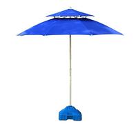 Parasols 7.5 Ft Double Top Patio Umbrella Yard, Perfect for Outdoor Garden, Beach Commercial Event Market, Camping, Pool Side (Color : Blue)