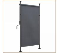 Parasols et Ombrages - Outsunny - Markise Verticale Balkon Ajustable Sans Perçage Avec Manivelle - Gris Foncé