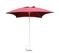 Parasols Square Patio Garden Table Umbrella, Perfect for Outdoor Yard, Beach Commercial Event Market, Swimming Pool Side, 6.6ft / 200cm (Color : Wine Red)