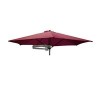 Parasols Wall Mount Patio Umbrella with Aluminium Pole, Outdoor Garden Yard Balcony Tilting Sunshade Umbrella, 7ft / 220cm (Color : Wine Red)