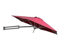Parasols Wall Mount Patio Umbrella with Aluminium Pole, Outdoor Garden Yard Balcony Tilting Sunshade Umbrella, 8ft / 250cm (Color : Wine Red)