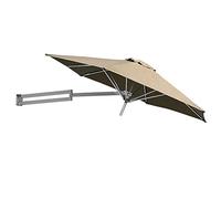 Parasols Wall Mount Patio Umbrella with Aluminium Pole, Outdoor Garden Yard Balcony Tilting Sunshade Umbrella, 8ft / 250cm (Color : Khaki)