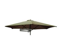 Parasols Wall Mount Patio Umbrella with Aluminium Pole, Outdoor Garden Yard Balcony Tilting Sunshade Umbrella, 7ft / 220cm (Color : Khaki)