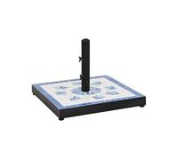 Base de parasol bleu et blanc carré 12 kg, support de parasol, support de parasol extérieur, parasol cantilever avec base, poids de parasol