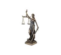 PARASTONE Statue en polyrésine Justitia Thémis de couleur bronze - Hauteur 30 cm - Largeur 10 cm - Profondeur 12 cm