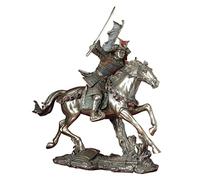 Parastone Statue Samurai à Cheval Aspect Bronze