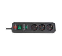 Brennenstuhl Multiprise 1158810315 Eco-Line - 3 prises Anthracite 1,5 m avec protection surtension