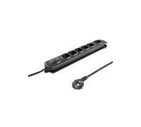Qoltec Bloc multiprise 50111 avec parasurtenseur, 6 prises, noir
