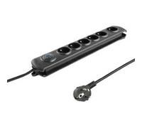 Qoltec Bloc multiprise 50111 avec parasurtenseur, 6 prises, noir