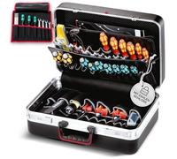 PARAT CLASSIC Plus Safe Mallette à outils avec serrure à combinaison pour 50 outils, avec Roll-Up Case 8 BASIC - Boîte à outils robuste avec cadre en aluminium - Boîte à outils avec compartiment à