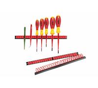 Support d'outils Parat BASIC Clamp holder kit (Support à serrage à double pince flexible, Matériau : PVC rouge/noir, 3 pièces (sans outils))