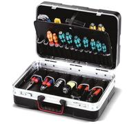 PARAT SILVER Beginner | Malette outils vide | Boite a outils vide | Caisse a outil | Rangement des outils | Pour 50 outils | 21 compartiments | ABS robuste | Fond modulable | Porte-documents