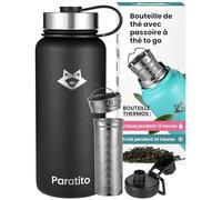 Paratito® Bouteille isotherme avec infuseur à thé et bouchon à vis sport - Parfait pour les déplacements