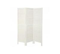 Atmosphera Paravent pliant Camila 3 panneaux en bois blanc H170 cm