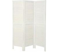 Paravent 3 panneaux bois blanc Atmosphera Blanc G