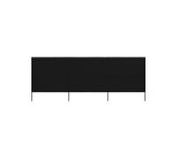 Paravent 3 Panneaux Ecran de Plage Anti-vent Abri de Plage Pare-vue Coupe-vent Camping Jardin Pliable Extérieur Tissu 400x160 cm Noir