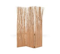 Homestyle4u 973 Paravent 3 pièces, saule marron