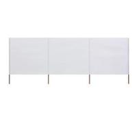 Paravent 3 panneaux Tissu 400 x 160 cm Blanc sable