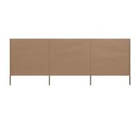 Paravent 3 panneaux Tissu 400 x 80 cm Taupe Taupe G