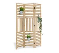 Paravent 3 pans bois naturel pliable
