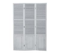 Homestyle4u 1363 Paravent 3 pièces, lattes en bois, gris vintage