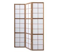 Homestyle4u 3 pan diviseur de pièce écran Pliant - Bois diviseur Shoji en Riz Brun Blanc
