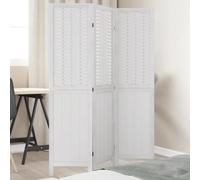 Paravent 3 pièces blanc en bois massif de paulownia, pliable et autonome, cloison de séparation pour salon, chambre à coucher, bureau, mur décoratif avec bambou et matériau en bois