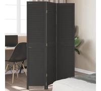Paravent 3 pièces en bois massif de paulownia noir, pliable et autonome, brise-vue pour salon, chambre à coucher, bureau, peu encombrant et décoratif