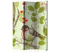 Paravent 3 Volets "Bird & Lilies Vintage Pattern" 135x172cm