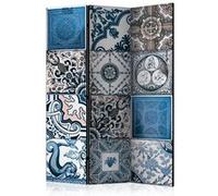 Paravent 3 Volets "Blue Arabesque" 135x172cm Multicolore G