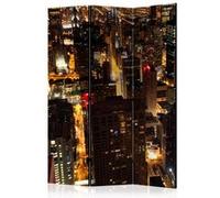 Paravent 3 Volets "City By Night Chicago USA" 135x172cm